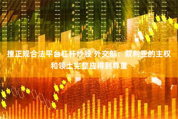 搜正规合法平台杠杆炒股 外交部：叙利亚的主权和领土完整应得到尊重